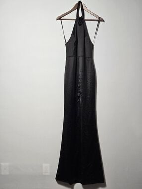 NBD Black Halter Maxi Dress Sleek Evening Gown